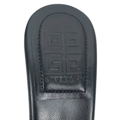 Givenchy 4G Gold Logo Black Nappa Leather Mule Sandal Size 36