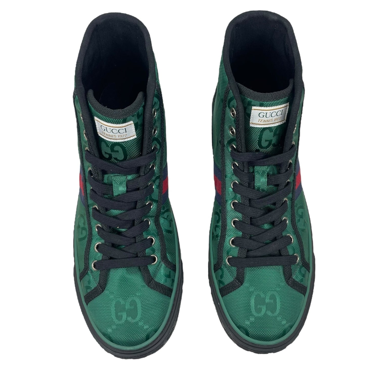 Gucci Off the Grid High Top Sneakers 1977 Tennis Shoes Green Men Size 8/ 8.5