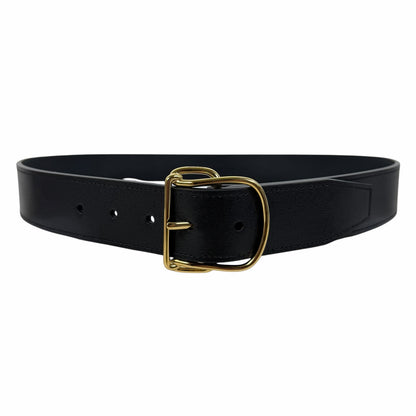 Toteme Swirl Leather Belt Black Gold Buckle Size 90cm/ 35"