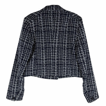 Rag & Bone Elvy Tweed Double Breasted Blazer Jacket Navy Size 12
