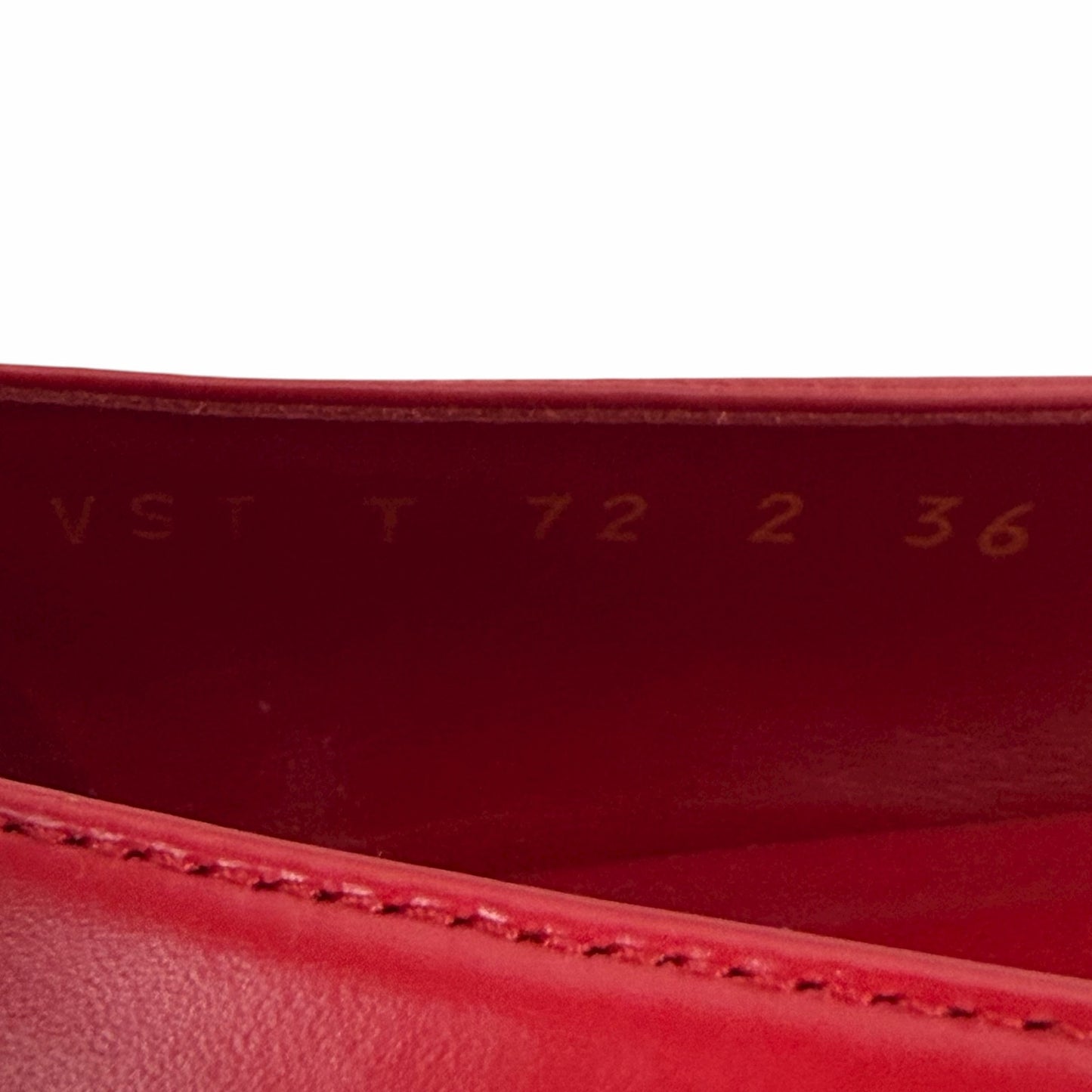 Valentino Garavani Vlogo Pointed Toe Nappa Leather Flats Red Size 36