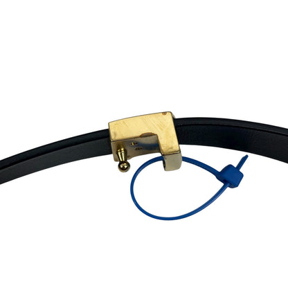 Louis Vuitton LV Initiale 20mm Leather Belt Black Gold Buckle Size 75/30