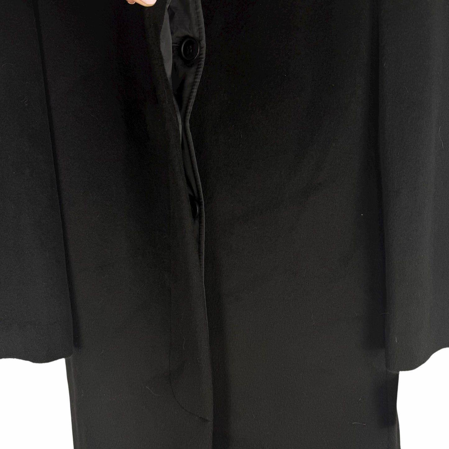 Cole Haan Single Breasted Wool Blend Long Coat Black Size 8