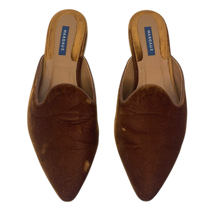 Margaux Velvet Pointed Toe Slip On Mules Rust Brown Size 41.5M