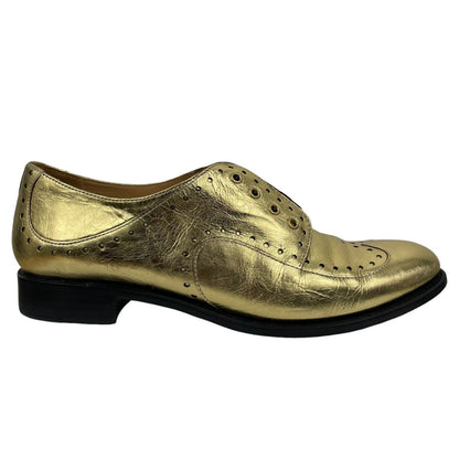 The Office of Angela Scott Glitter Strap Slip On Oxford Shoes Gold Size 40