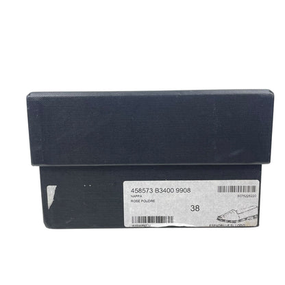 Saint Laurent Logo Monogram Nappa Leather Espadrilles Rose Poudre Size 38