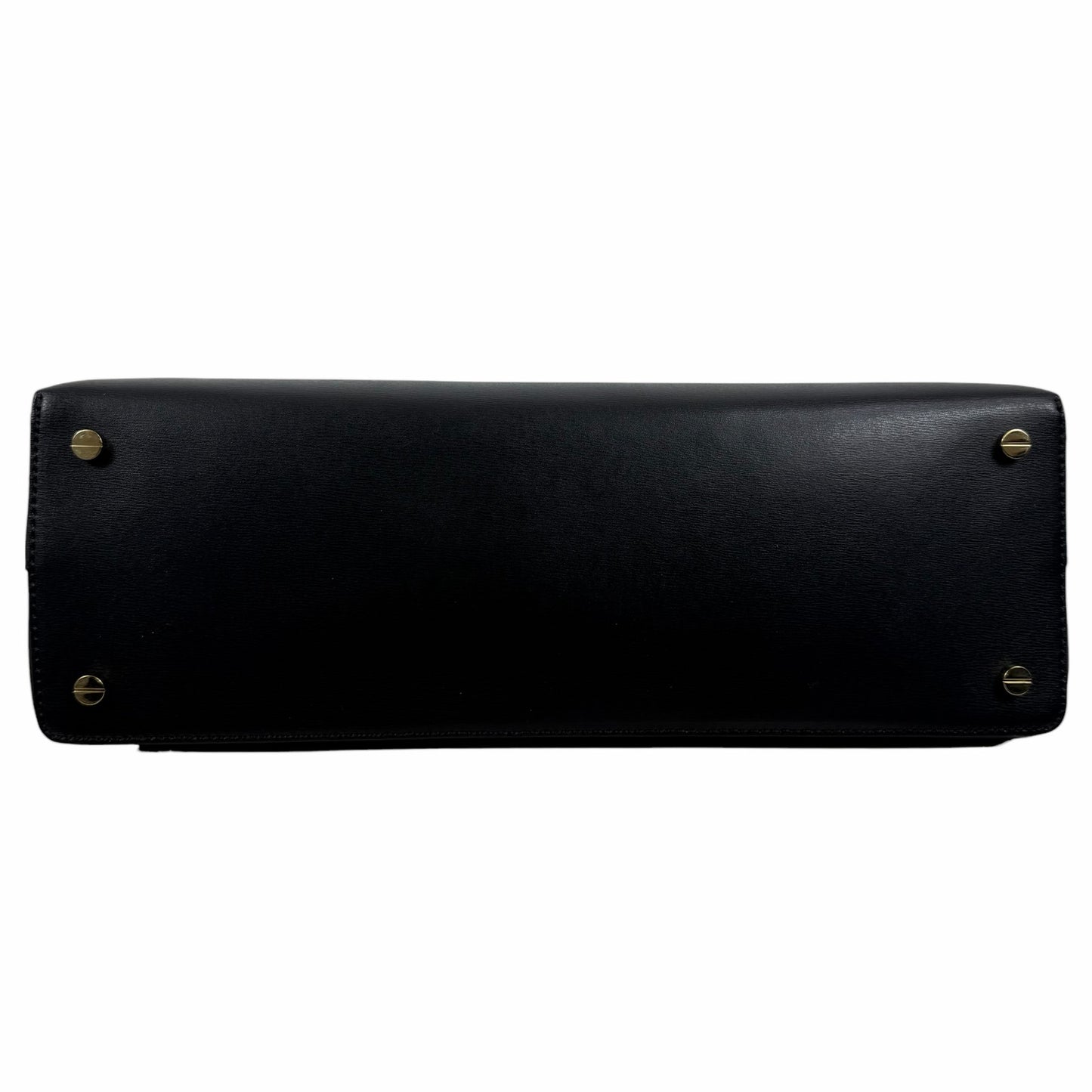 Toteme T Lock Leather Top Handle Satchel Bag Black Gold