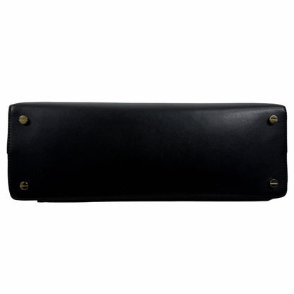 Toteme T Lock Leather Top Handle Satchel Bag Black Gold