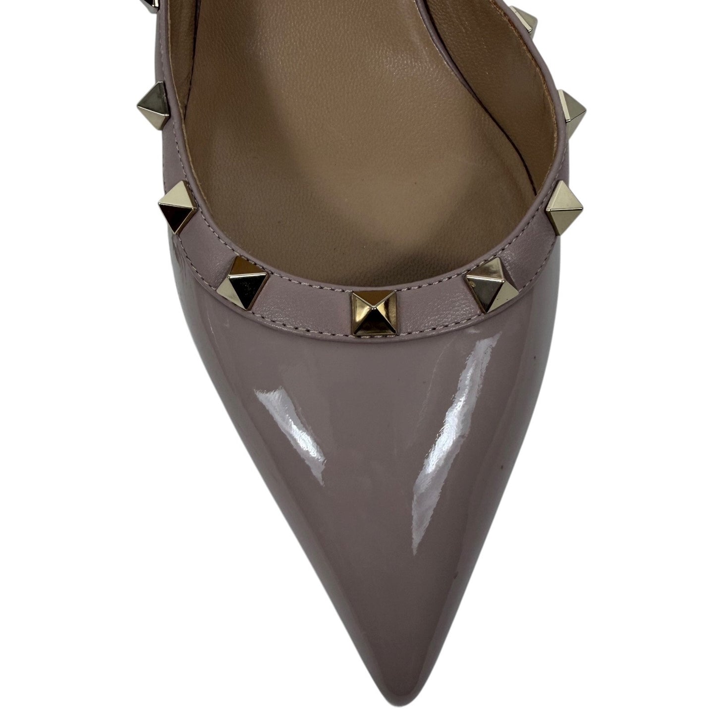 Valentino Garavani Rockstud 100 Patent Leather Slingback Pump Pink Size 40