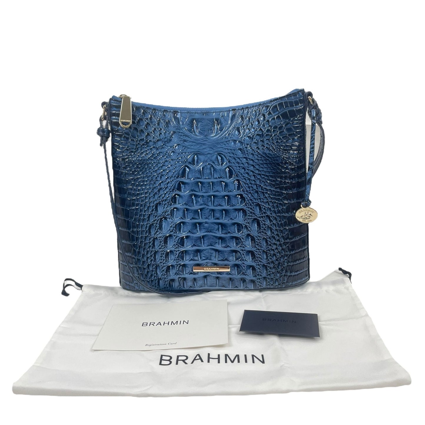 Brahmin Katie Leather Crossbody Bag Maritime Melbourne Croc Embossed