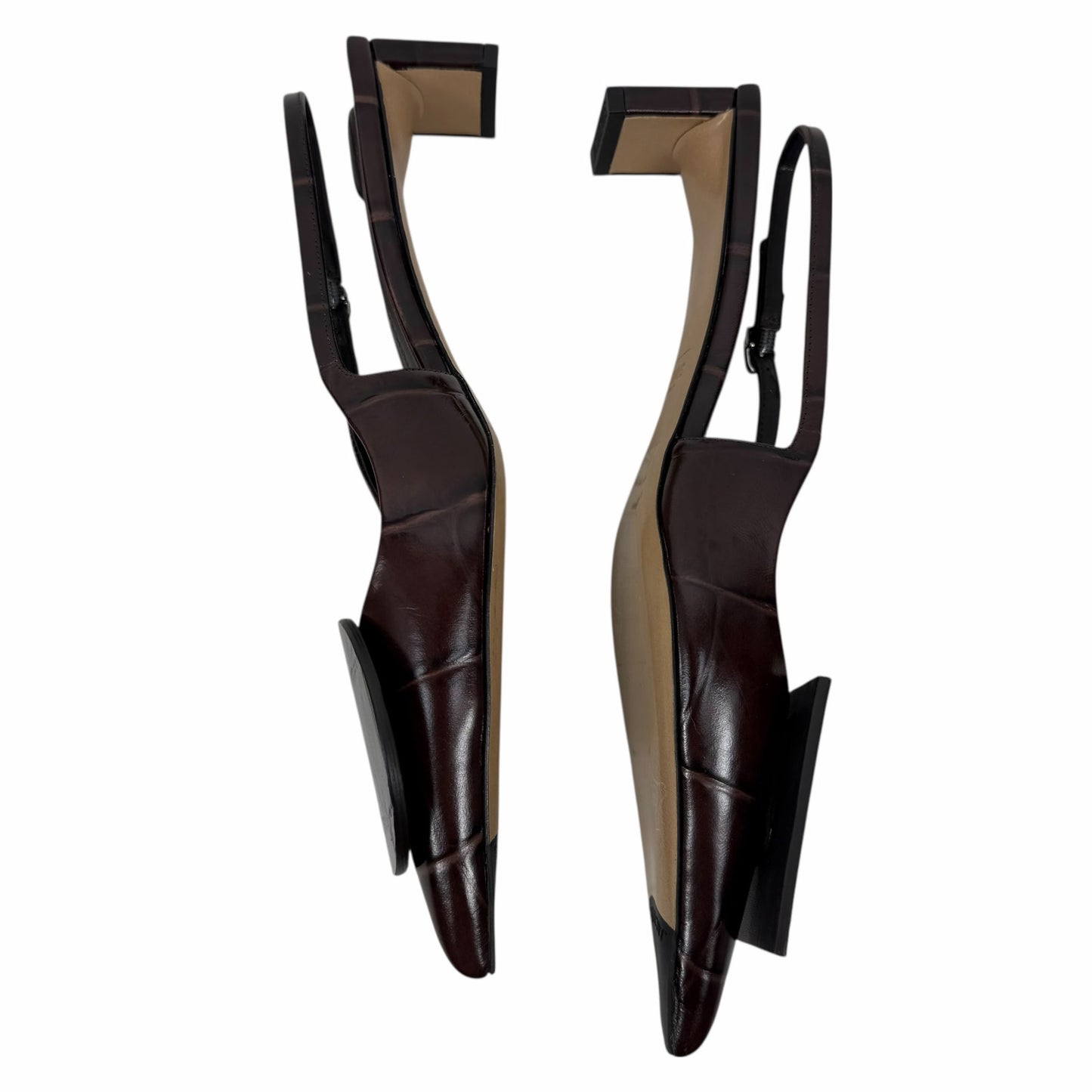 Jacquemus Les Duelo Slingback Pump Croc Emboss Brown Size 38