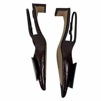 Jacquemus Les Duelo Slingback Pump Croc Emboss Brown Size 38