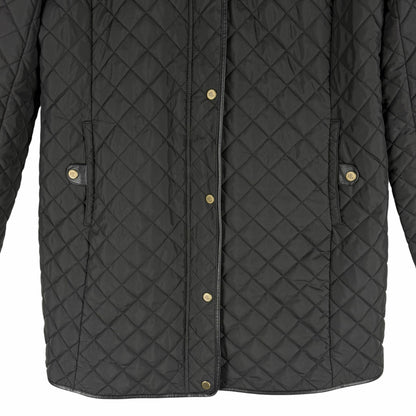 Lauren Ralph Lauren Hooded Quilted Long Coat Black Size L