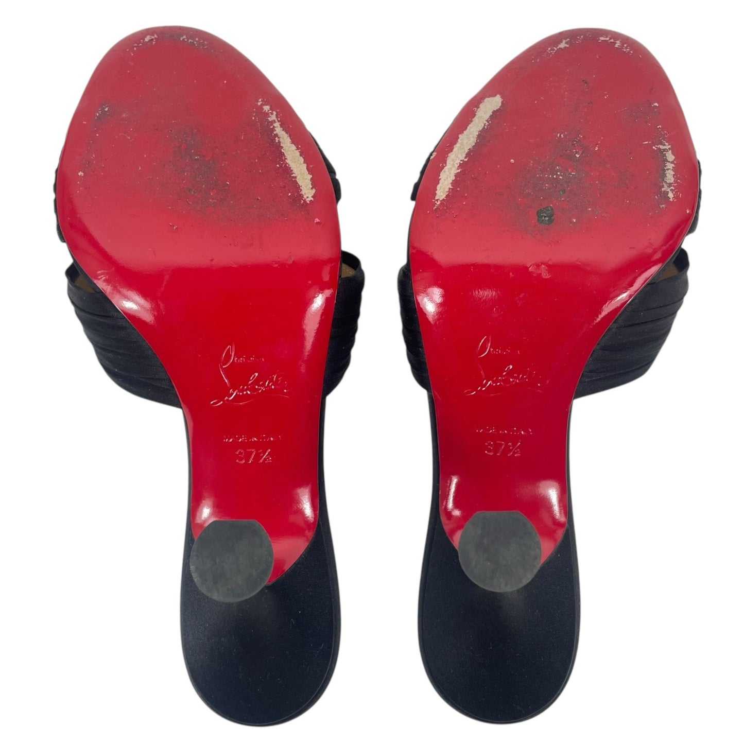 Christian Louboutin Nicol is Back 85 Crepe Satin Mule Sandal Size 37.5