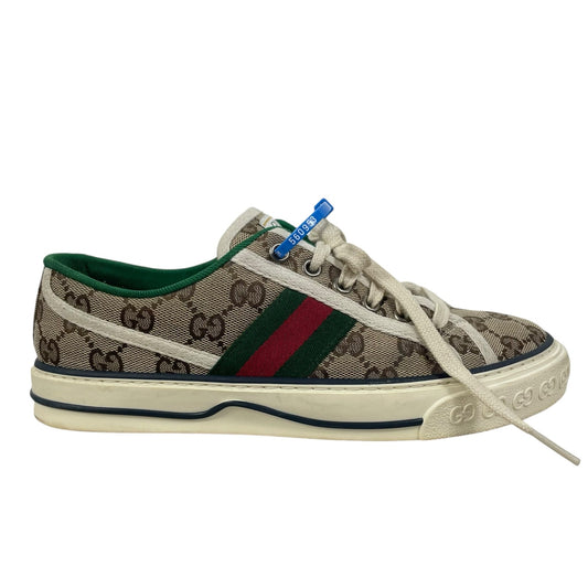 Gucci GG 1977 Tennis Sneakers Lace Up Beige Ebony Original Size 37