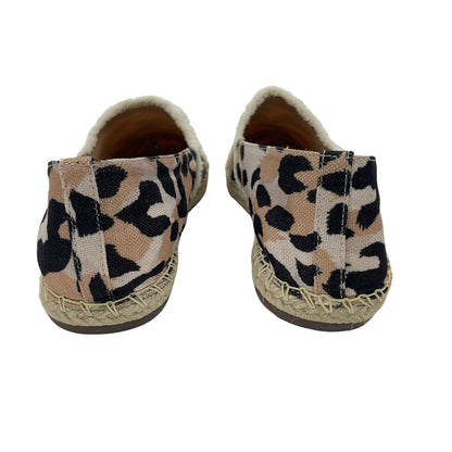 Schutz Ohanna Leopard Print Canvas Espadrilles Slip On Neutral Size 10