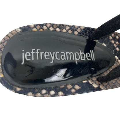 Jeffrey Campbell Hera-Hi Snake Print Heel Sandals Size 7.5