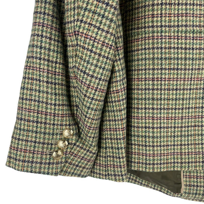 Talbots Classic Shetland Blazer Rustling Plaid Green Pink Size 20W