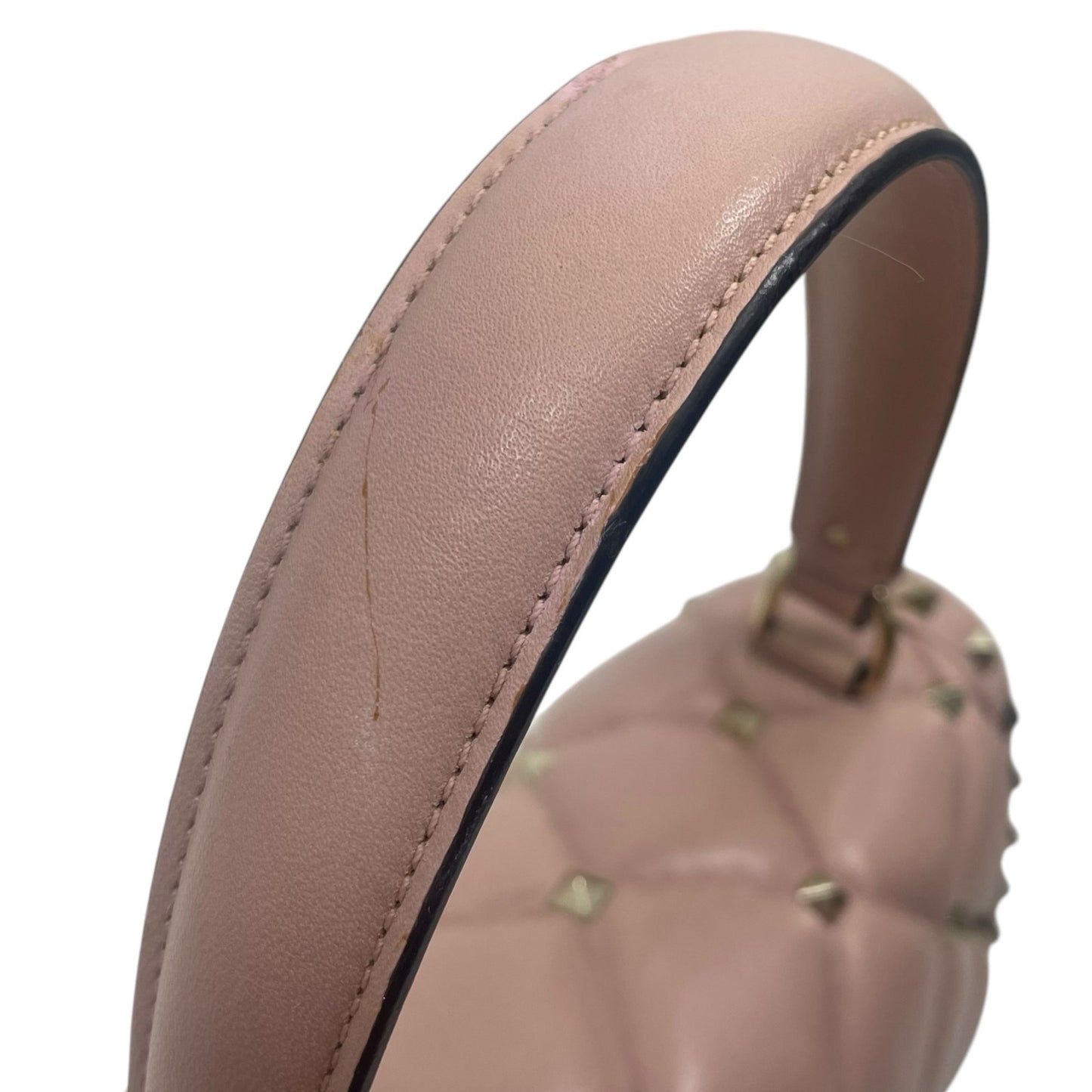 Valentino Garavani Candystud Medium Top Handle Leather Bag Rockstud Pink