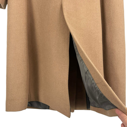 Mango MNG Tailored Double Breasted Wool Coat Camel Brown Size XL