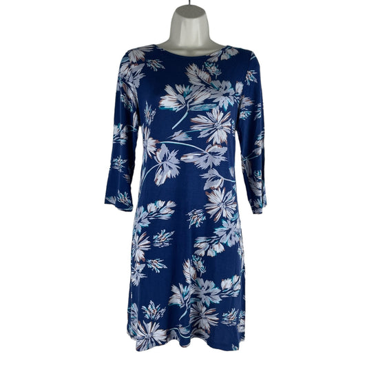 Yumi Kim Alice Floral Printed Soft Jersey Dress Navy Blue Size M