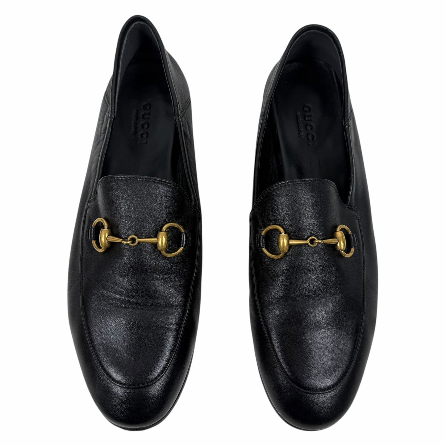 Gucci Brixton Leather Horsebit Loafers Mules Slide Black Size 36