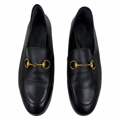 Gucci Brixton Leather Horsebit Loafers Mules Slide Black Size 36