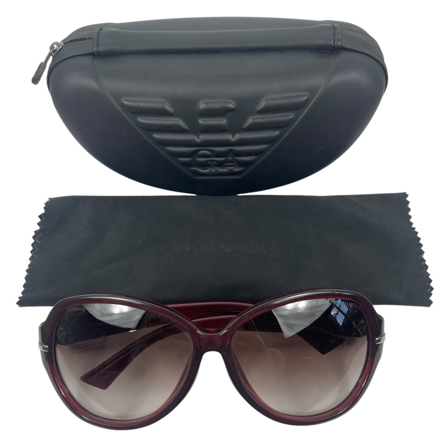 Emporio Armani 61mm Oversized Sunglasses Red Frame