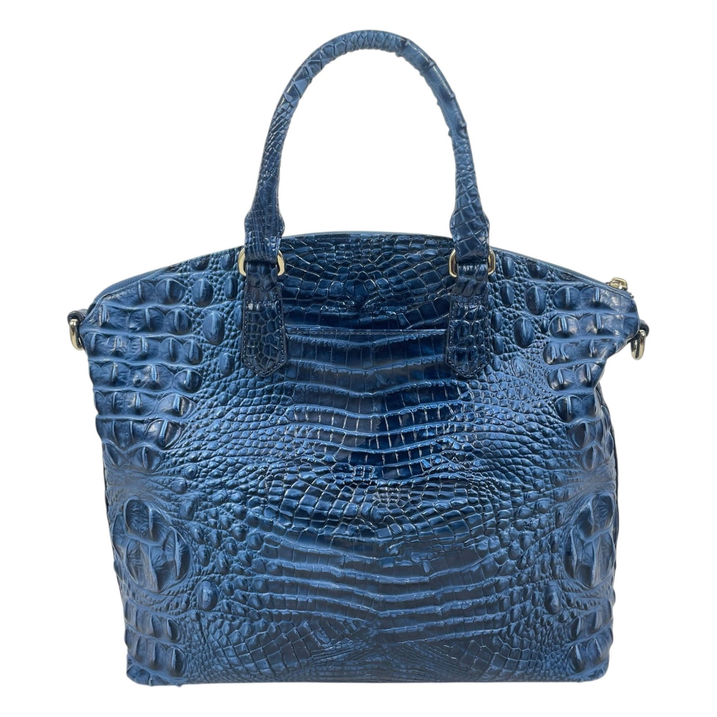 Brahmin Large Duxbury Satchel Bag Melbourne Blue Leather Croc