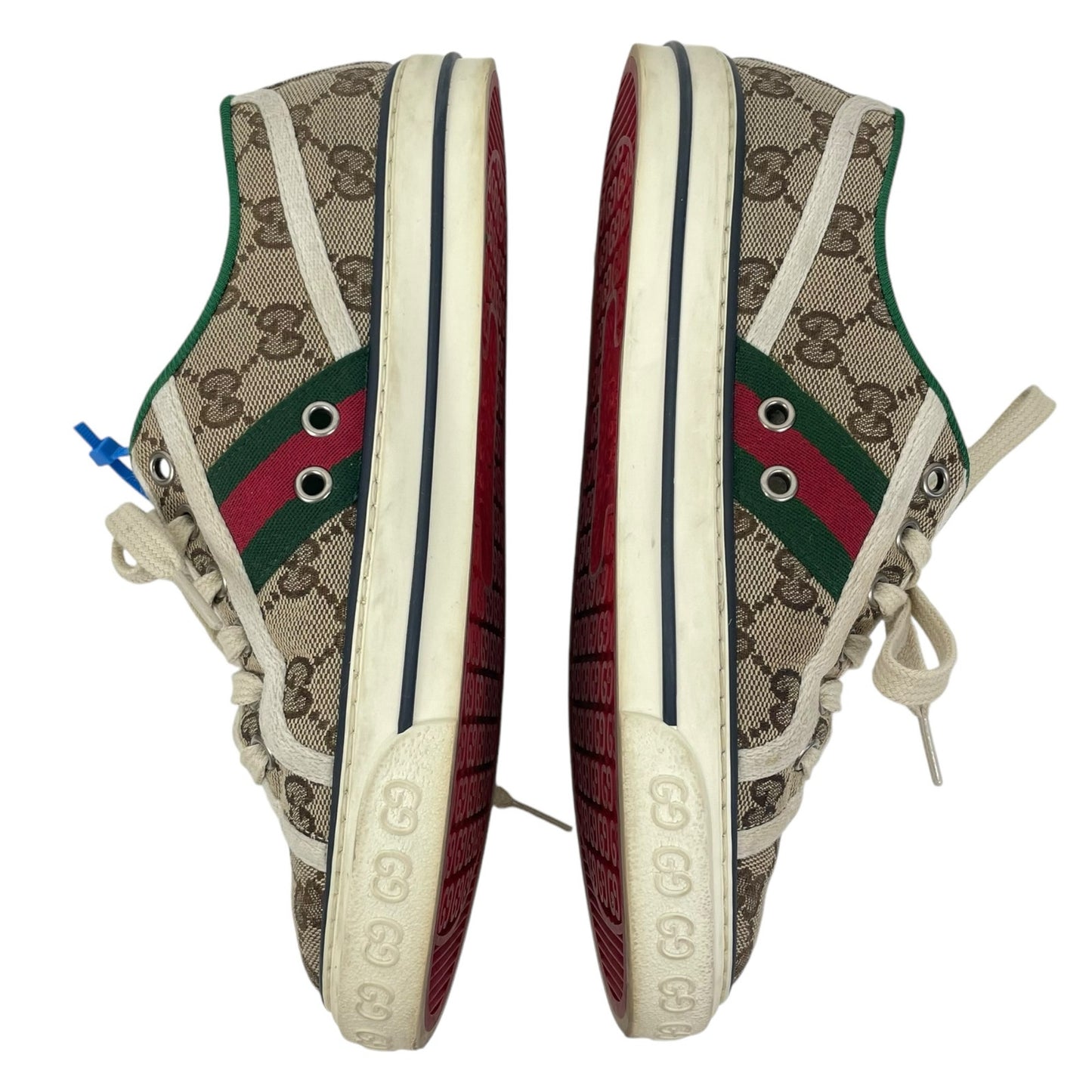 Gucci GG 1977 Tennis Sneakers Lace Up Beige Ebony Original Size 37