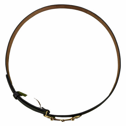 Gucci Horsebit Buckle Thin Belt Brown Leather Gold Buckle Size 95cm/38"