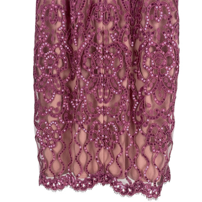 Tadashi Shoji Miranda Sequin Embroidered Cocktail Dress Mauve Size 4