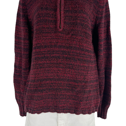 Woolrich 1/4 Zip Wool Blend Sweater Pullover Heather Red Size MP