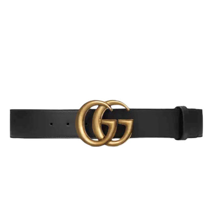 Gucci GG Marmot 2015 Re Edition Wide Belt Gold Buckle Black Men Size 80/32