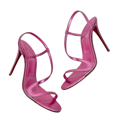 Christian Louboutin Rosalie 100 Leather Heeled Sandals Pink Size 40