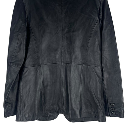 Croft & Barrow Black Lambskin Leather Blazer Jacket 3 Buttons Size M