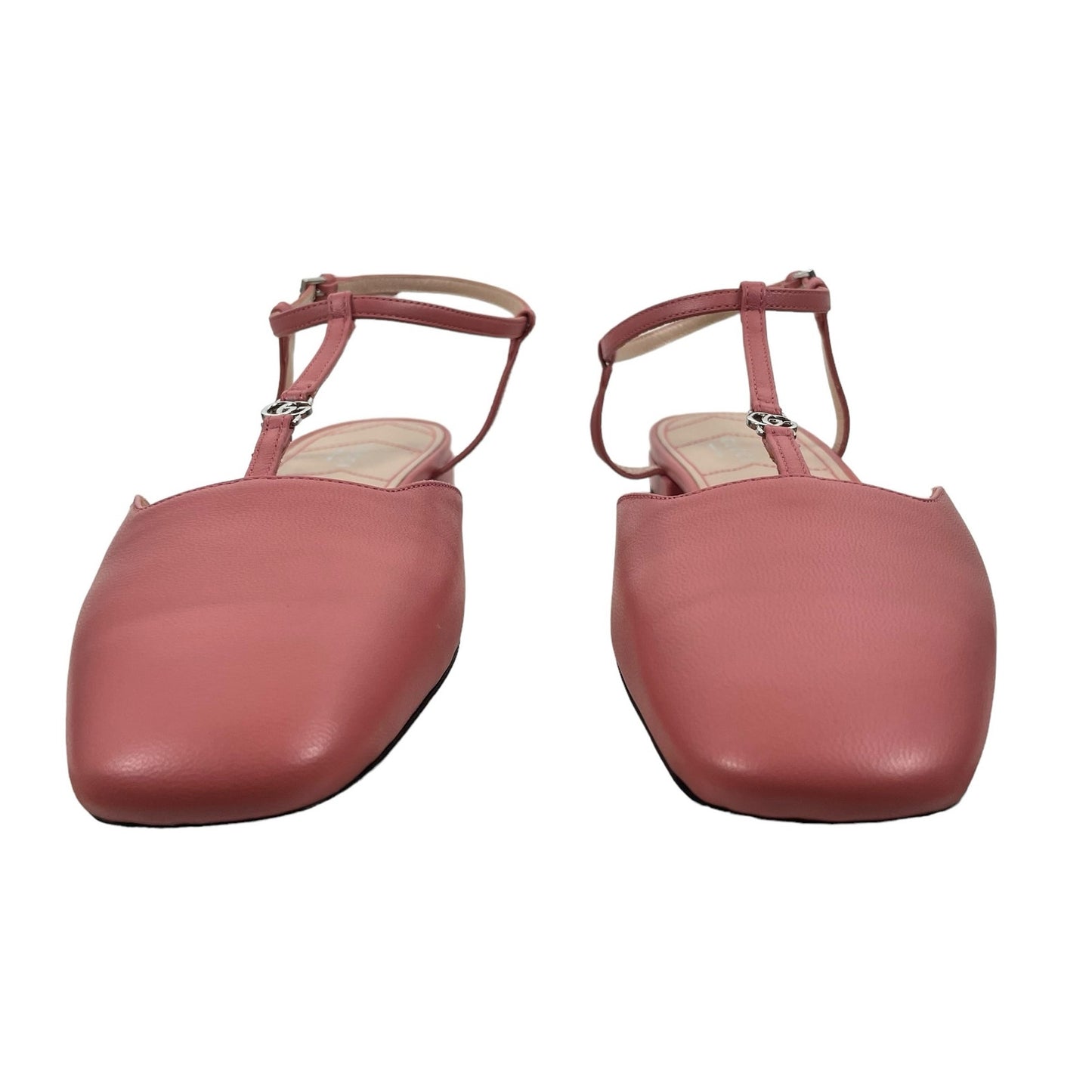Gucci Double GG T Strap Patent Leather Ballet Flat Pink Size 39.5