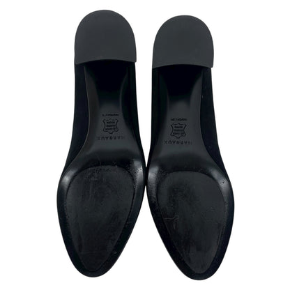 Margaux The Heel Pump in Black Suede Round Toe Block Heel Size 40M/ 9.5