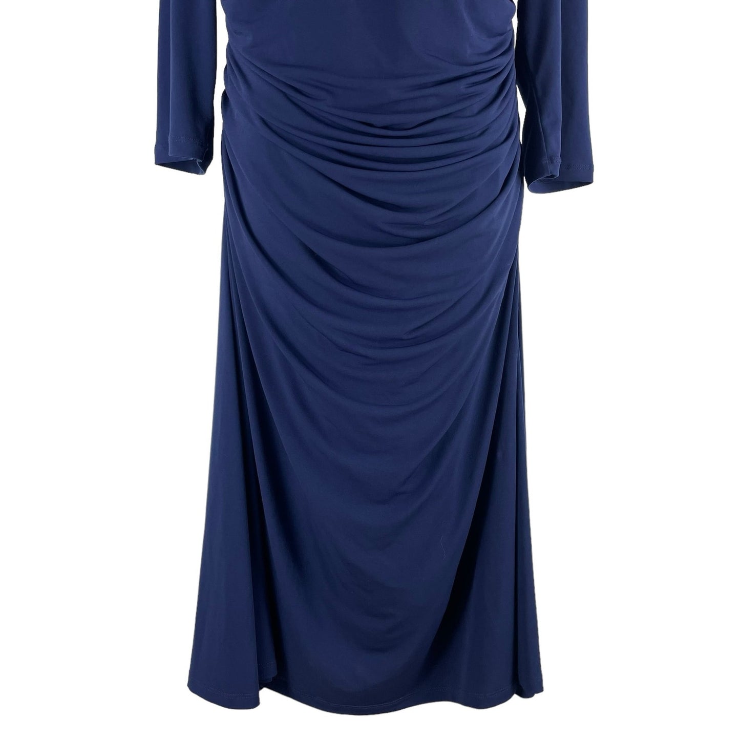 Kiyonna Square Neck Ruched Cocktail Dress Blue Plus Size Size 1/ 1X