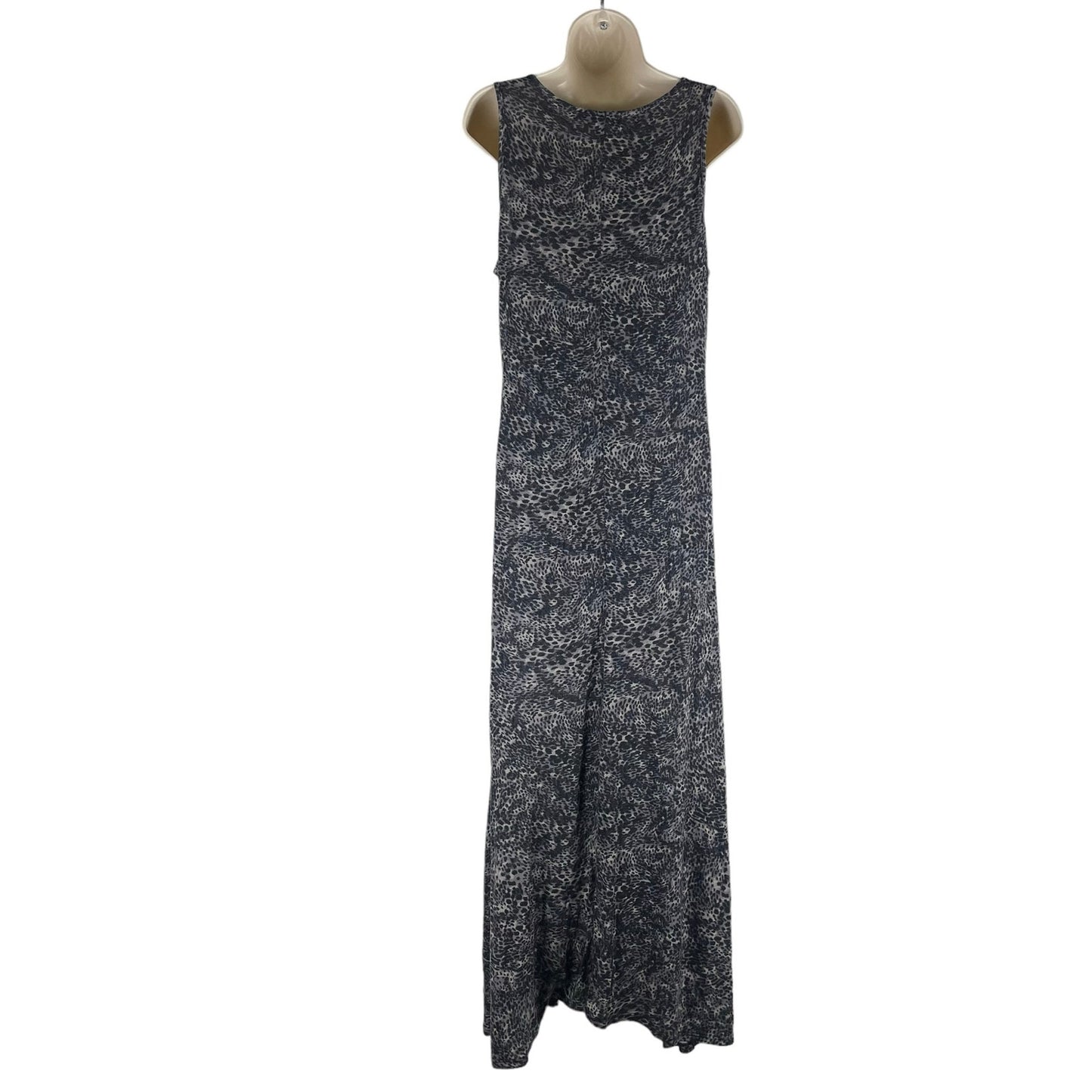 SASS Animal Printed Soft Jersey Maxi Dress Scoop Neck Gray Size 14