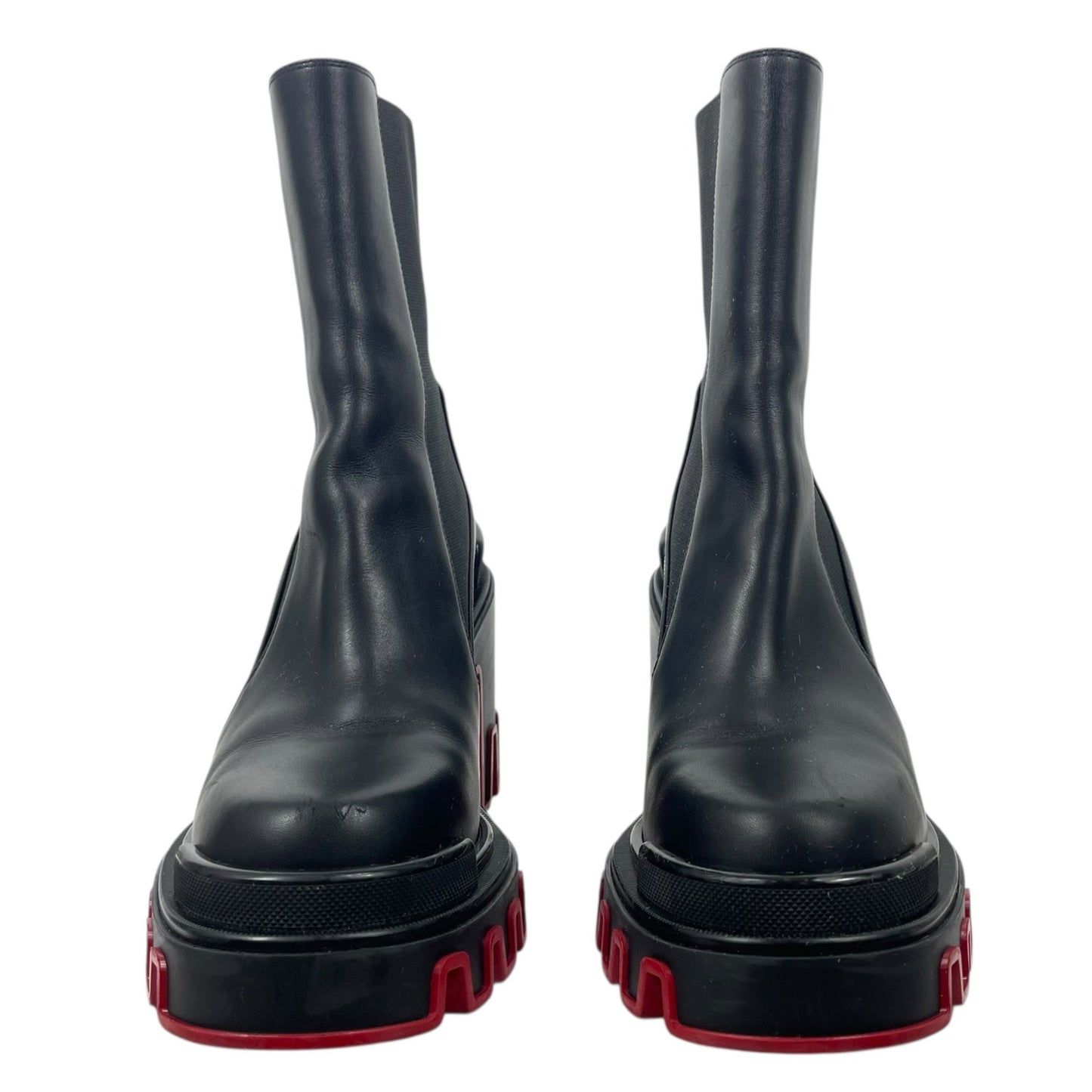 Christian Louboutin Marchacroche Duna 95 Low Boots Black Leather Size 39.5