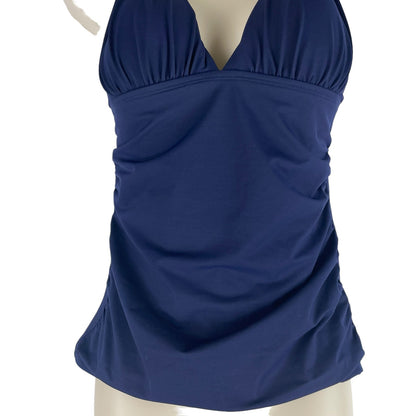 Tommy Bahama Island Halter Neck Swim Tankini Top Solid Blue Size XS