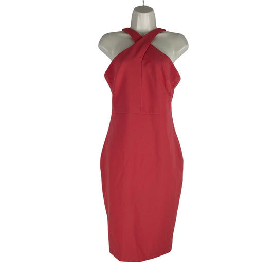 Likely Carolyn Cross Neck Mini Cocktail Dress Cranberry Orange Size 2