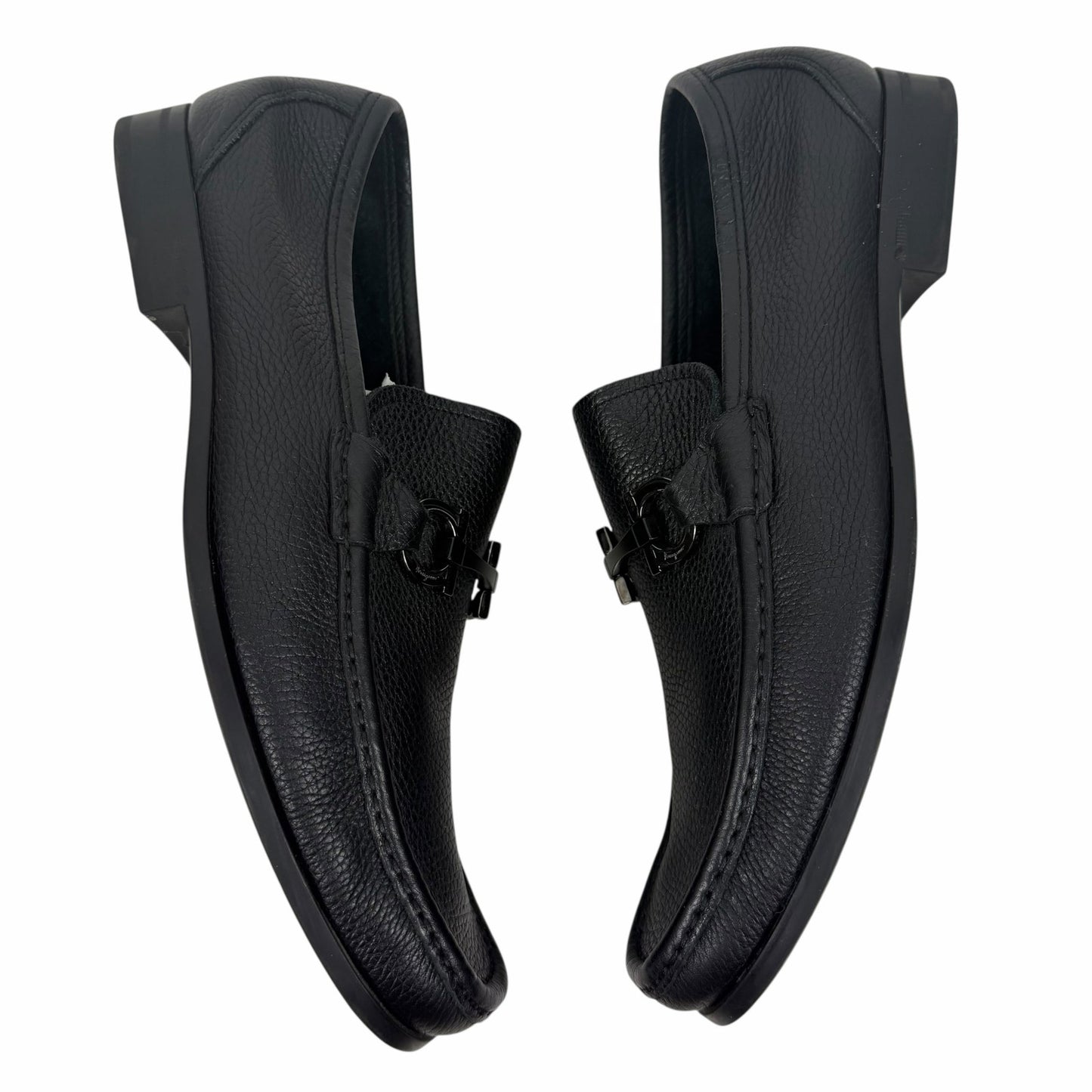 Salvatore Ferragamo Grandioso Gancini Bit Leather Loafer Black Size 10.5EE