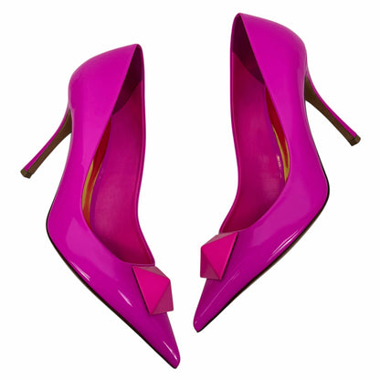 Valentino Garavani One Stud Patent Leather Pump Hot Pink Size 38