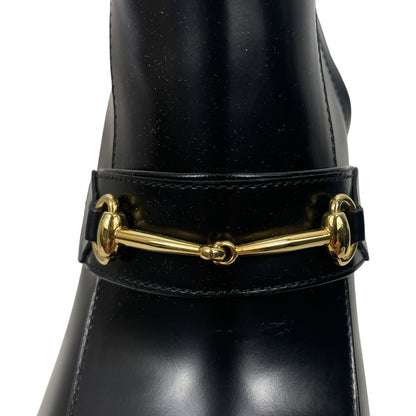 Gucci Magnum Calf Leather Horsebit Lug Sole Boots Black Size 40