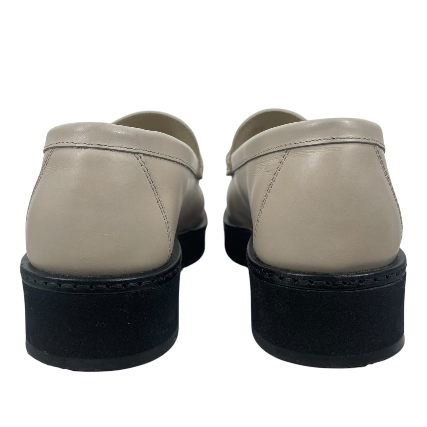Salvatore Ferragamo Gancini Lug Sole Leather Loafers Beige Size 8.5C