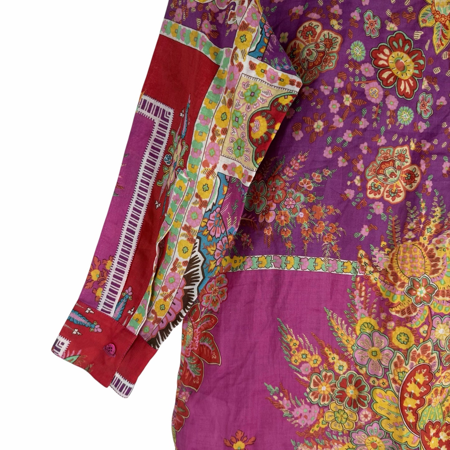 Etro Sardegna Printed Ramie Mini Shirt Dress Pink Size 38/ Size S