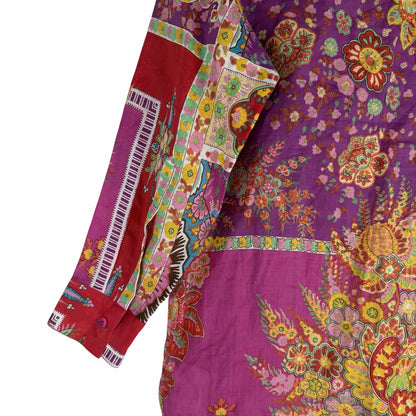 Etro Sardegna Printed Ramie Mini Shirt Dress Pink Size 38/ Size S