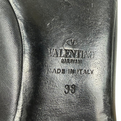 Valentino Garavani Rockstud Caged Leather Ballet Flats Black Size 38